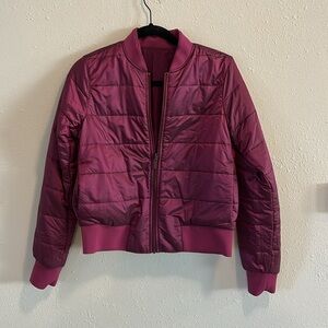 Lululemon Non Stop Quilted Reversible Bomber Jacket‎ Magenta Purple